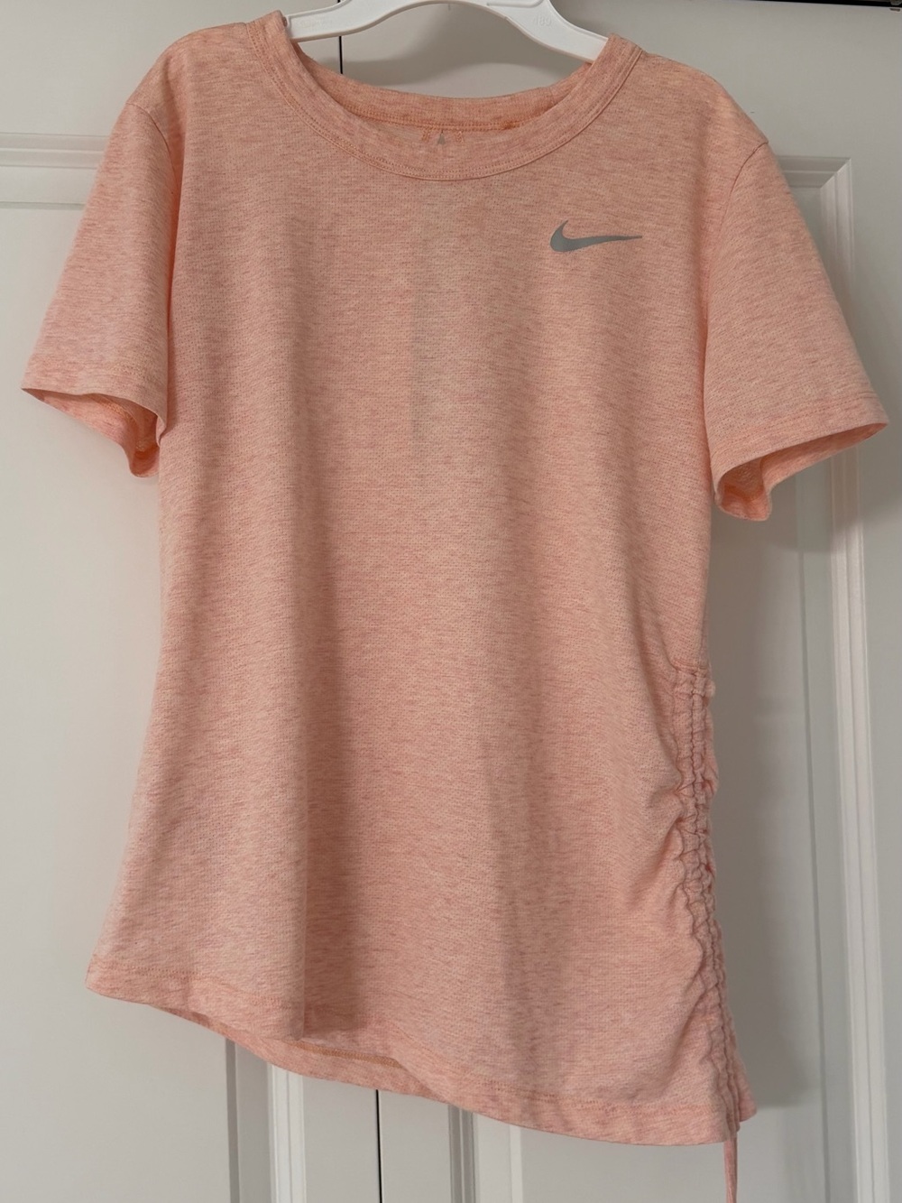 Nike Peach Short-Sleeve Ruched Side Tee